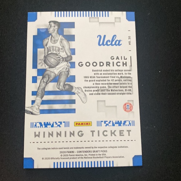 Gail Goodrich - 2020 panini contenders draft picks #30 - Picture 2 of 2